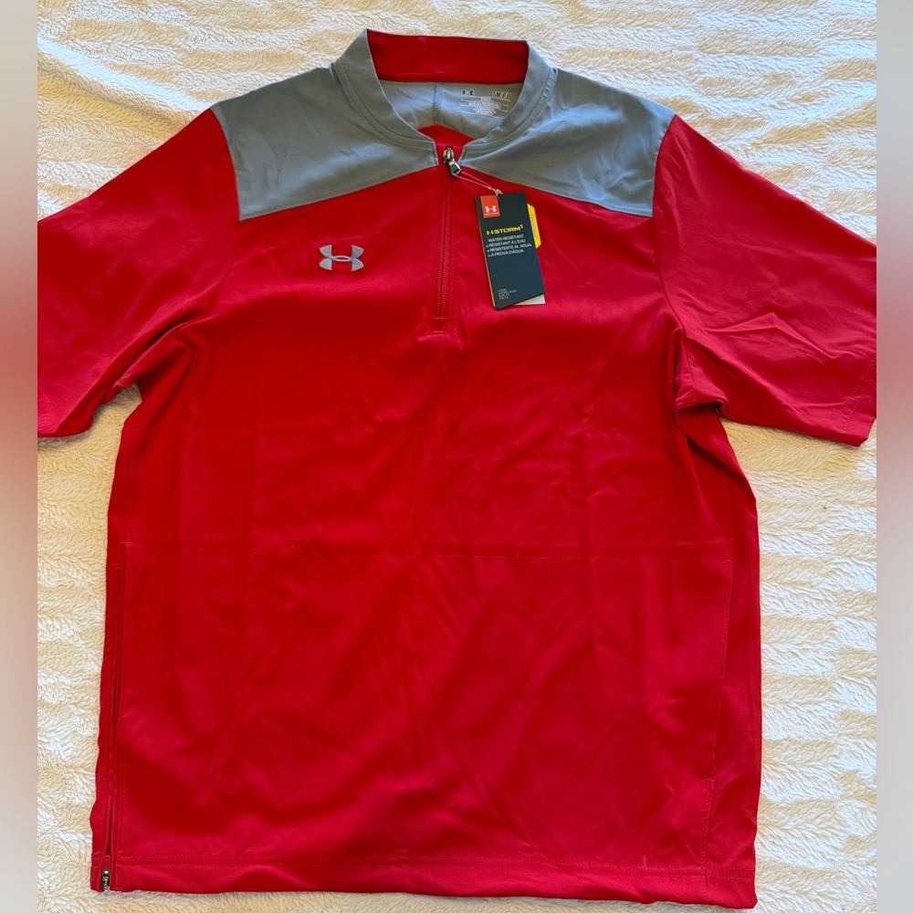 NWT Under Armour Triumph Short Sleeve Batting Cage‎ Jacket Small S Red